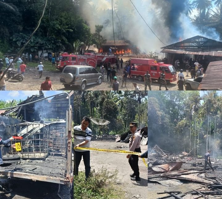 Api Lahap Mobil, Rumah dan Bengkel di Padangsidimpuan,Hampir 1 Milyar Kerugian Polisi masih Telusuri