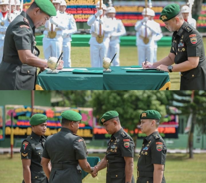 Danrem 023 KS Kolonel Inf Lukman Hakim Pimpin Upacara Sertijab Danyonif 123/RW "Pertahankan Prestasi saat Ini"