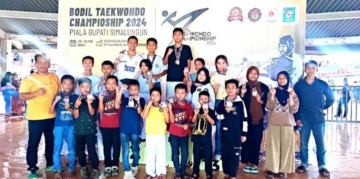 Atlet Taekwondo Pakpak Bharat Sabet 5 Medali Emas di Piala Bupati Simalungun