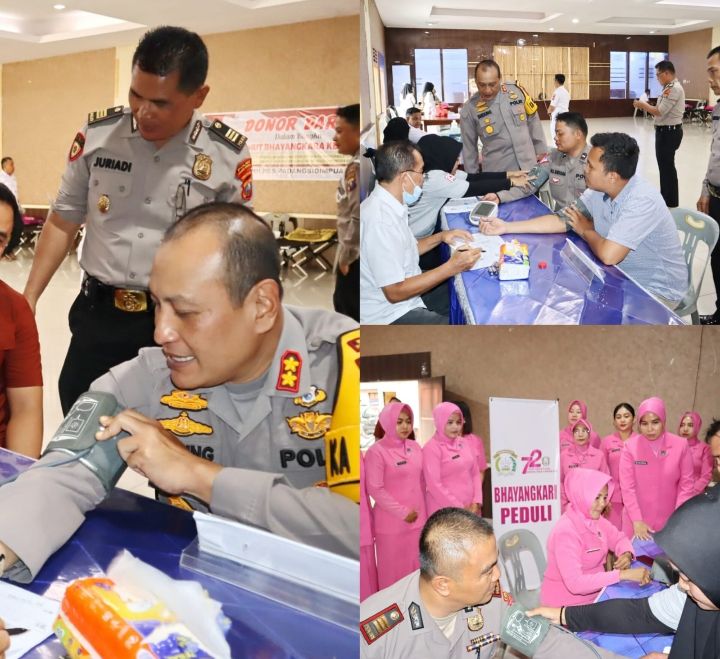 Polres Padangsidimpuan Donor Darah untuk HUT Bhayangkara ke-78,