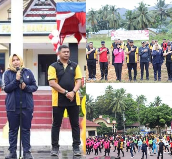 AKBP Arie Paloh dan Wabup Madina Atika Nasution Gelar Olahraga Bersama Masyarakat