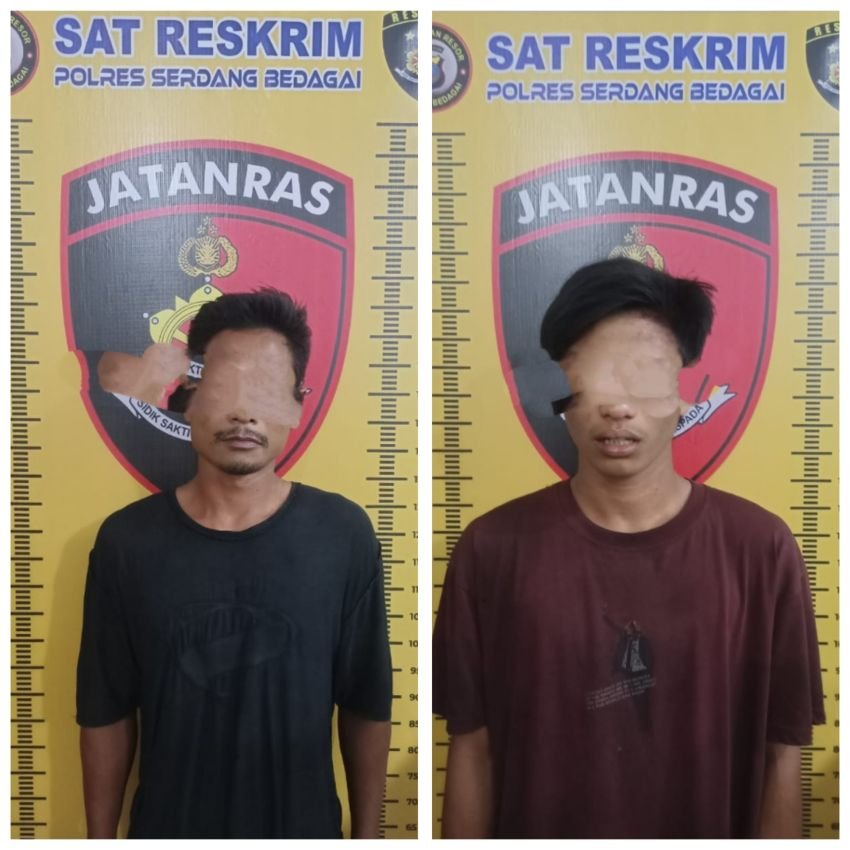 Satreskrim Polres Sergai Amankan Dua Pria Diduga Terlibat Pencurian Sepeda Motor