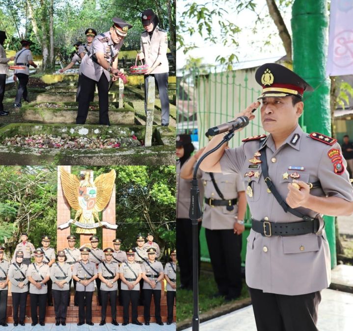 AKBP Dudung Setyawan Pimpin Upacara Ziarah dan Tabur Bunga di Taman Bahagia Padangsidimpuan