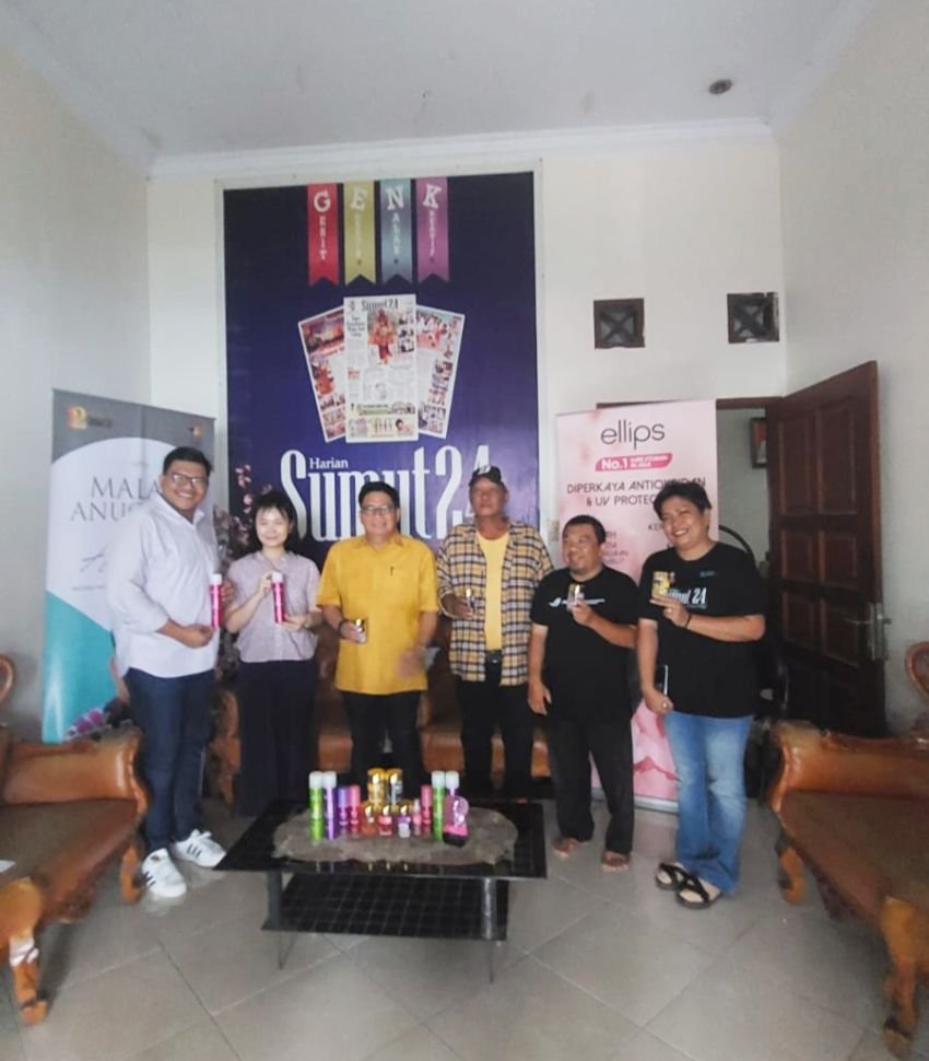 KINO Tbk Kunjungi Kantor Media Sumut24 Group, Kenalkan Produk Kecantikan