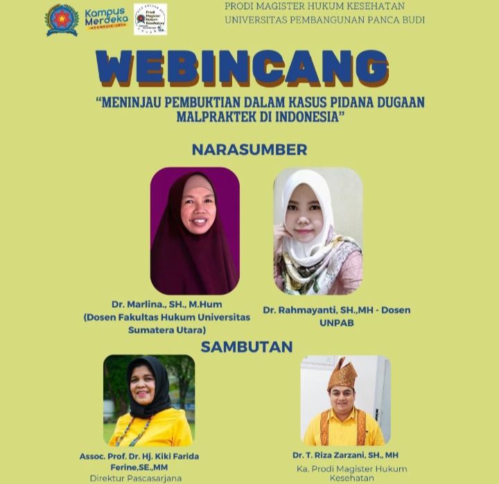 Prodi Magister Hukum Kesehatan UNPAB Gelar Diskusi Ilmiah &lsquo;Meninjau Pembuktian dalam Kasus Pidana Dugaan Malpraktik di Indonesia&rsquo;
