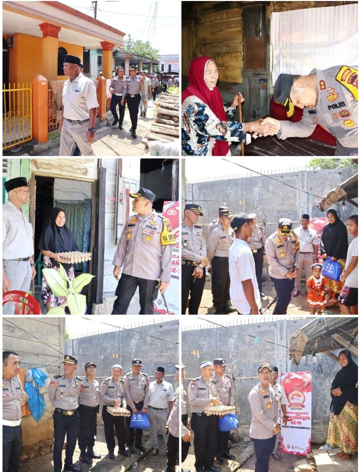 AKBP Dudung Setyawan bersama PJU Polres Padangsidimpuan Bagikan Paket Sembako serta Pemeriksaan Kesehatan Gratis