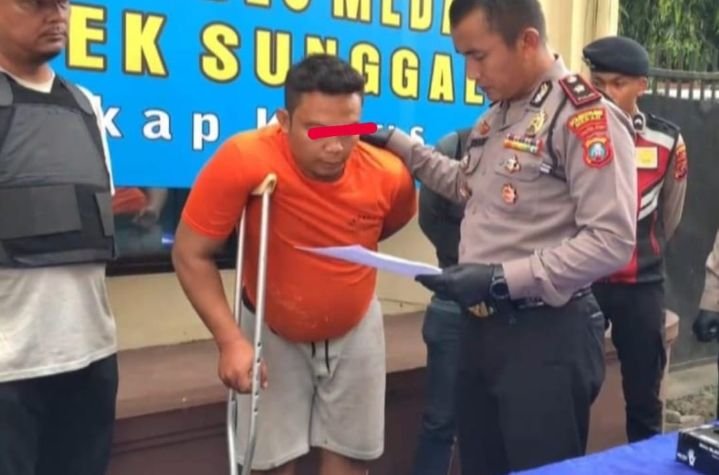 Polsek Medan Sunggal Tembak Residivis Pencurian