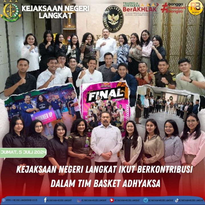 Kejari Langkat Kirim Perwakilan Tim Basket Putri Adhyaksa Berlaga di Liga Basket Antar ASN, Kejaksaan Raih Juara II