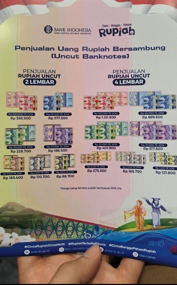 Yuk Koleksi Uang Bersambung (Uncut) dari Bank Indonesia