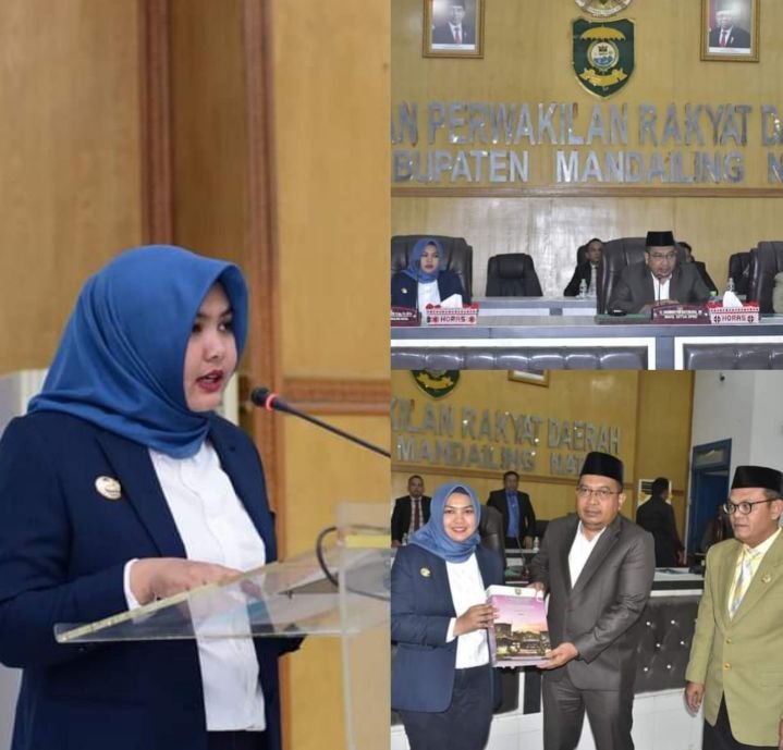 Atika Nasution sampaikan Jawaban Bupati Sukhairi Nasution Atas Pandangan Umum Fraksi di DPRD Madina