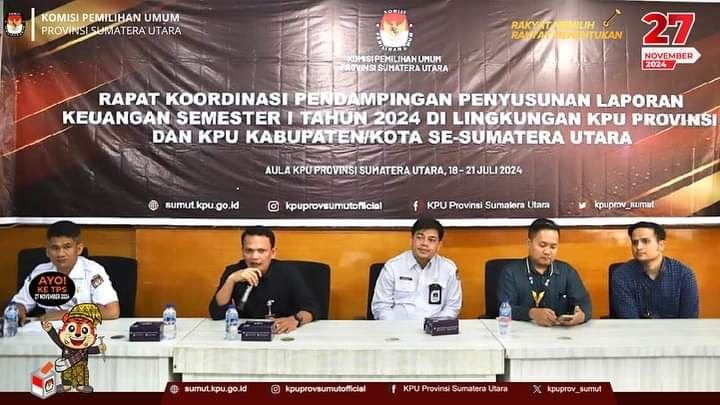 KPU Provinsi Sumatera Utara Gelar Rakor Pendampingan Penyusunan Laporan Keuangan Semester I