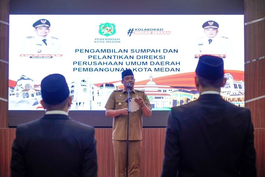 Lantik 2 Direksi PUD Pembangunan, Ini Pesan Bobby Nasution