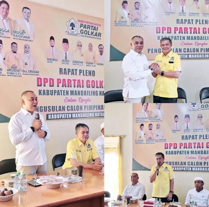 Pertama kalinya Harun Musthafa Nasution Silaturahmi di Kantor Golkar Madina