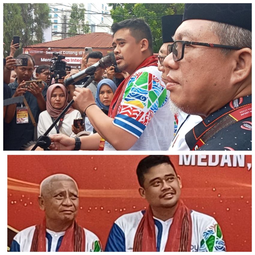 Ribuan Pendukung Antar Paslon Bobby-Surya Mendaftar ke KPU Sumut