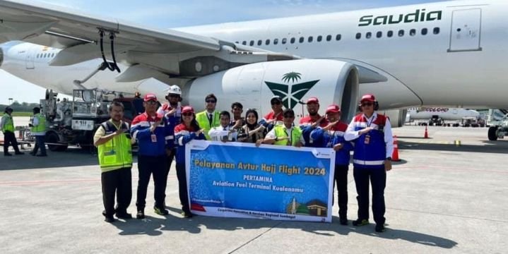 Pertamina Patra Niaga Regional Sumbagut Salurkan 30.813 KL Avtur Selama Penerbangan Haji 2024