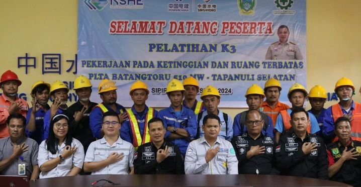PLTA Batangtoru 510 MW Gelar Pelatihan K3 untuk Pekerjaan pada Ketinggian dan Ruang Terbatas