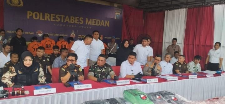 Polrestabes Medan Musnahkan 35 Kg sabu, 4,3 Kg ganja dan 36.860 Butir Pil Ekstasi