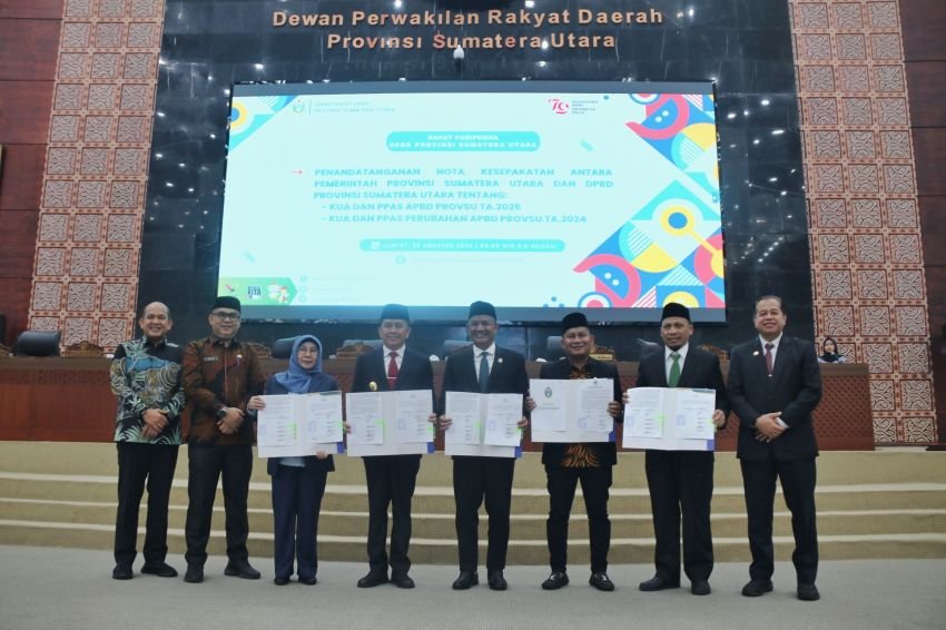 Pemprov dan DPRD Sumut Tanda Tangani KUA PPAS R-APBD 2025 dan P-APBD 2024