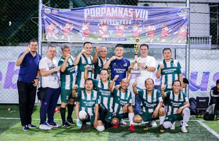 Perpamsi Sumut Berhasil Sabet Medali Emas Mini Soccer Porpamnas VIII Makasar Sulsel