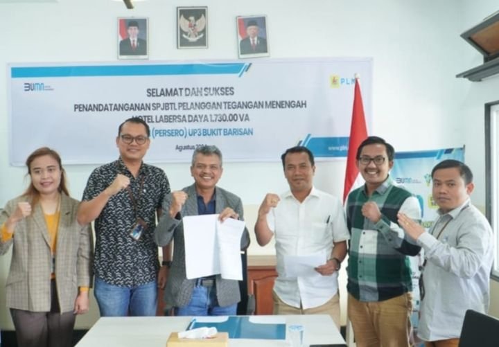 PLN UP3 Bukit Barisan Tandatangani SPJBTL dengan Hotel Labersa