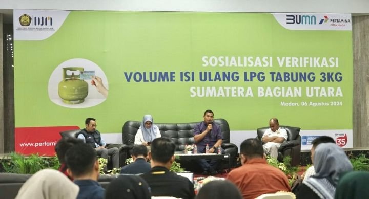 Pertamina Patra Niaga Regional Sumbagut Bersama Dirjen Migas ESDM Sosialisasi Verifikasi Volume Isi Ulang LPG 3 KG