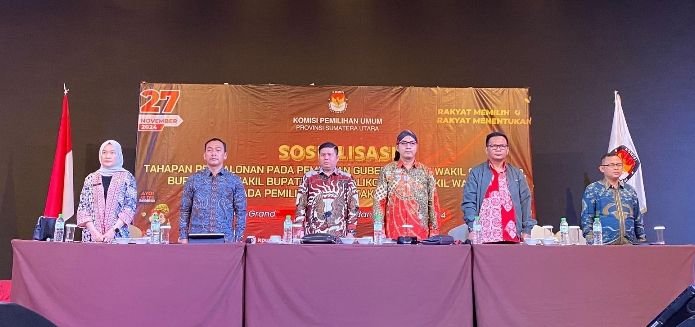 KPU Sumut Bersama Media Sosialisasikan Tahapan Pencalonan Gubernur/Wagub/ Bupat/Wabup dan Walikota/Wakil Walikota pada Pilkada Serentak 2024