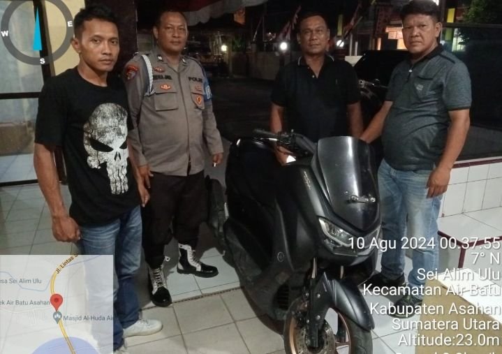 Polres Asahan melalui Polsek air batu respon cepat terkait Viral ditemukannya Sepeda motor Dipinggir Parit