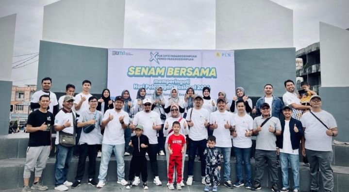 PLN UP3 Padangsidimpuan Berkolaborasi dengan Pemko Padangsidimpuan Gelar Senam Sehat