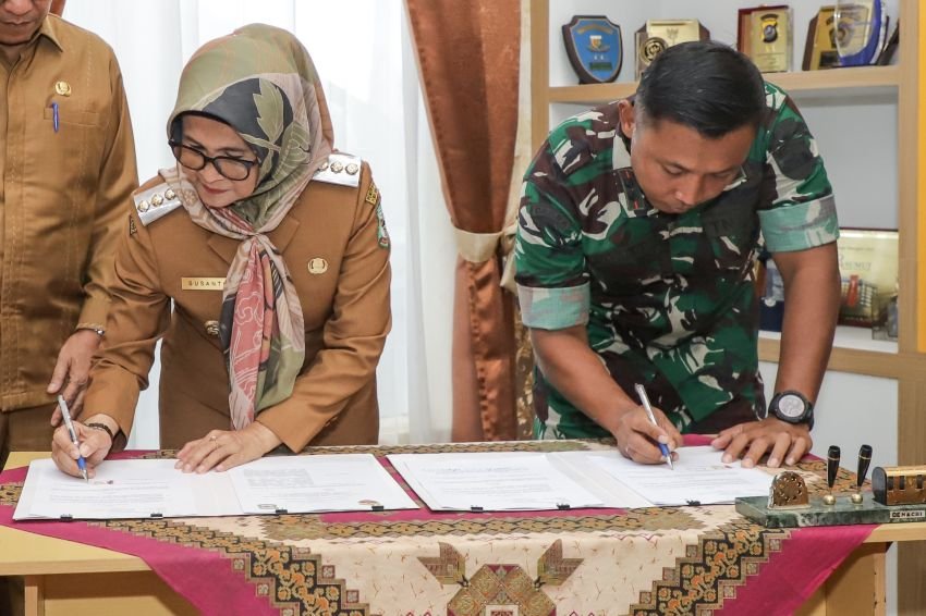 Pemko Siantar dan Kodim 0207/Simalungi Tanda Tangani MoU Nota Kesepakatan pelaksanaan TMMD ke-122