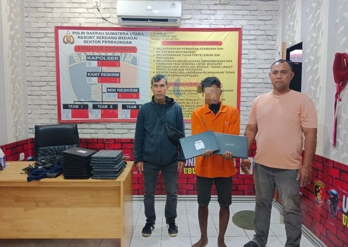 Polsek Perbaungan Amankan Warga Aceh Terduga Pelaku Pencurian Di Sekolah Swasta