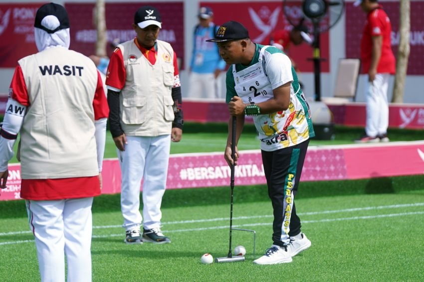 Penyisihan Tunggal Pria Gateball PON XXI : Kalah dari Kaltim, Sumut Incar Runner Up Pool B