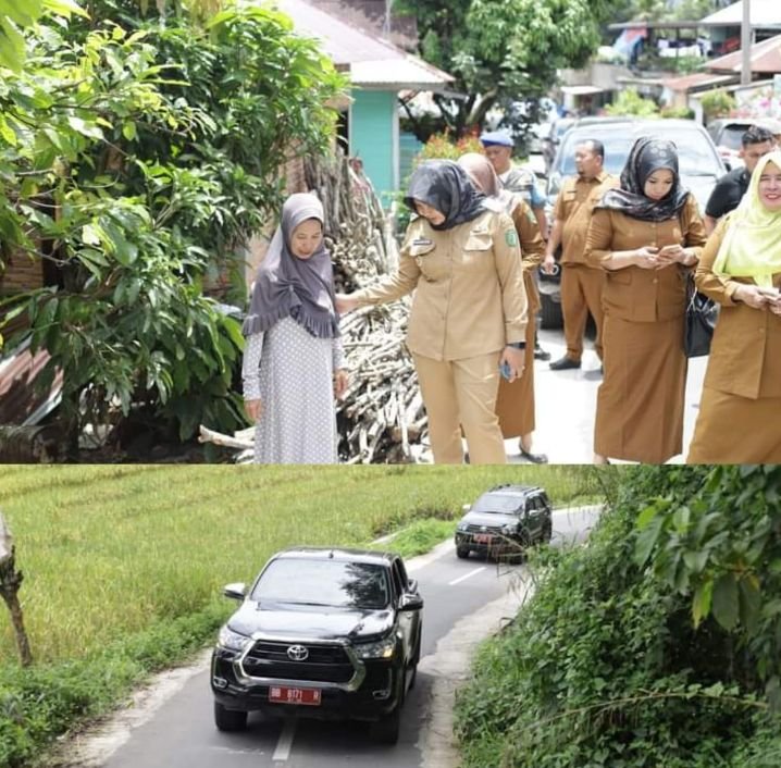 Ruas Jalan Maga - Tanobato Madina Selesai Aspal, Ini Keterangan Wabup Atika Nasution usai Tinjau Lokasi