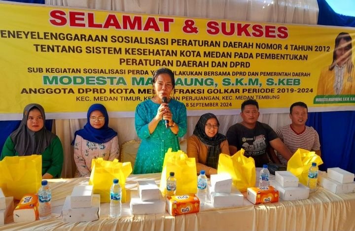Modesta Marpaung SKM Gelar Sosialisasi Perda No 4/2012, Warga Diminta Jaga Kesehatan