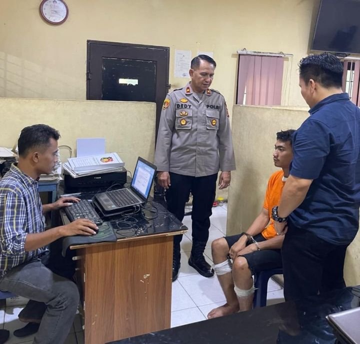 Polsek Delitua Tembak Begal Merampok Motor Ustaz