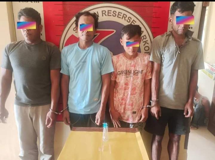 Pesta Sabu 4 orang Di Ringkus Satnarkoba Polres Palas hingga Tak Berkutik