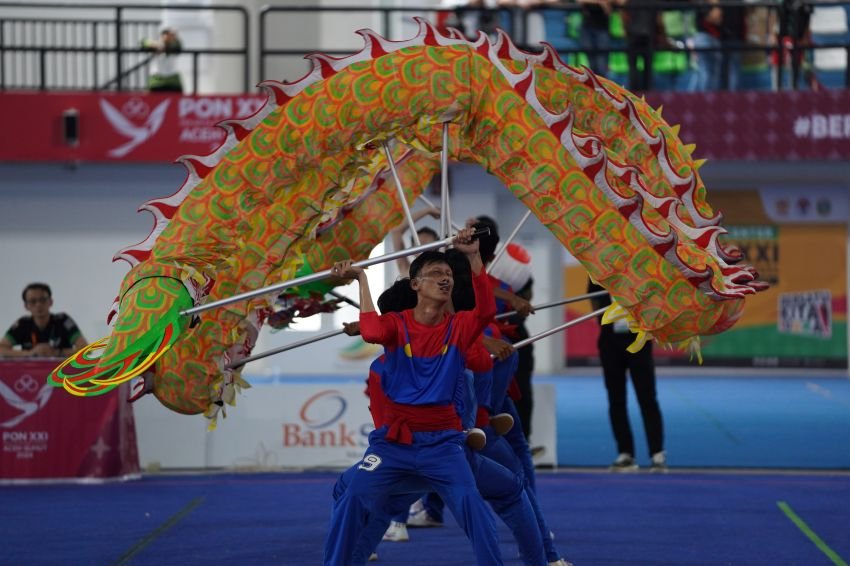 Barongsai Sumbar Bangga Dapat Perak Di Nomor Naga Taolu Bebas