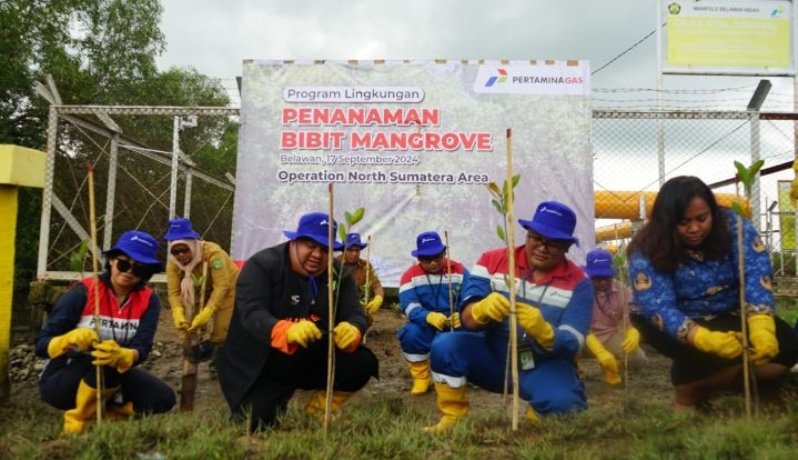 Tanam 1500 Mangrove : Langkah Konkrit Pertamina Gas Lindungi Pesisir Belawan