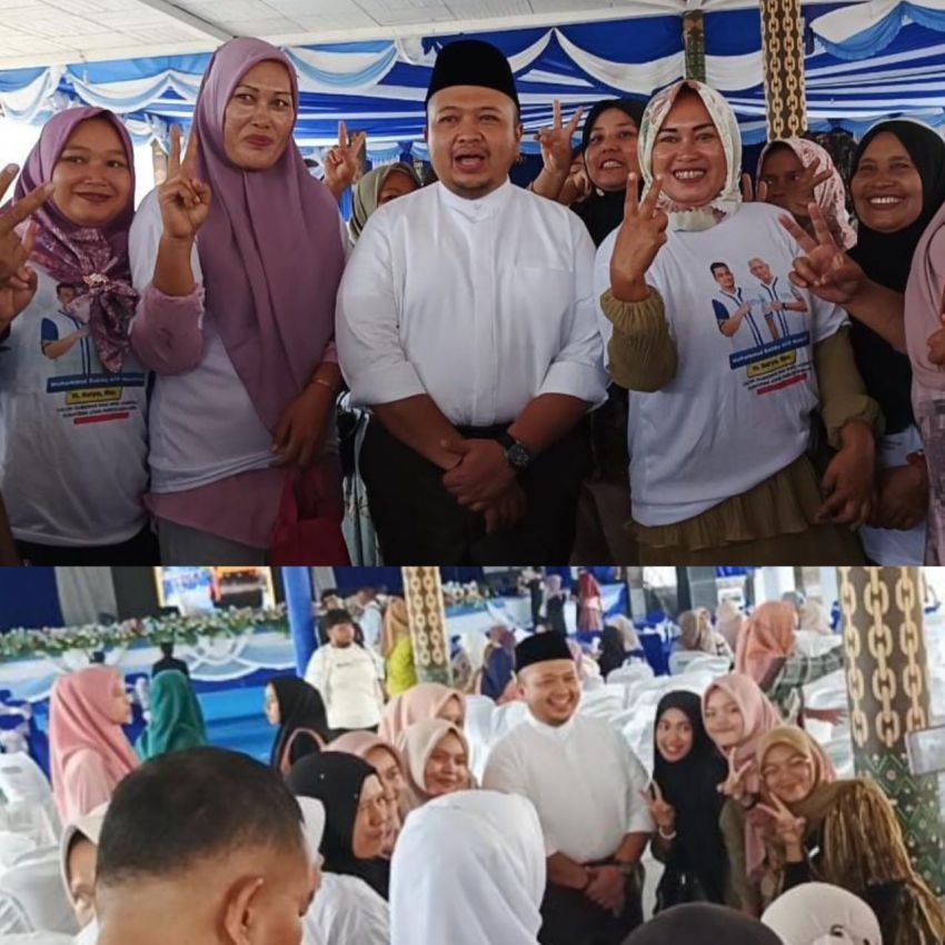 Calon Bupati Tapanuli Selatan Dolly Pasaribu Dikerumuni Warga Saat Hadiri Kampanye Perdana Bobby Nasution di Tapsel