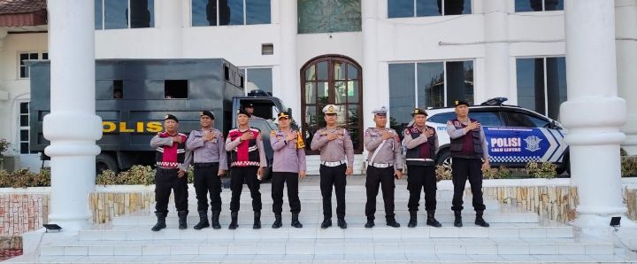 Polres Asahan Lakukan Pengamanan Saat Acara Pelantikan Presiden Dan Wakil Presiden RI Terpilih Priode 2024-2029