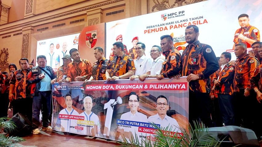 Ormas Pemuda Pancasila Sumut Deklarasi Dukungan Cagubsu dan Wagubsu Bobby Nasution dan Surya, Serta Rico Waas dan Zakiyudin Harahap Untuk Walikota dan