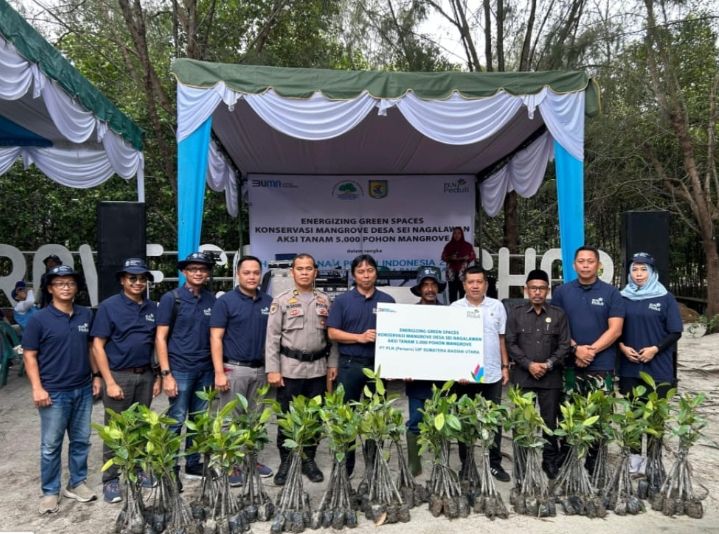PLN UIP SBU Gelar Aksi Tanam 5.000 Batang Mangrove di Pesisir Sergai