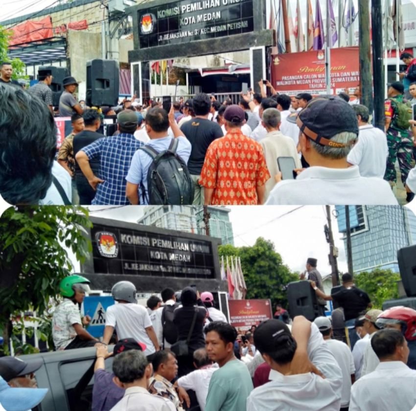 Warga Medan Tumpah Ruah di KPU dan Bawaslu Minta Pemungutan Suara Ulang Pilkada Medan