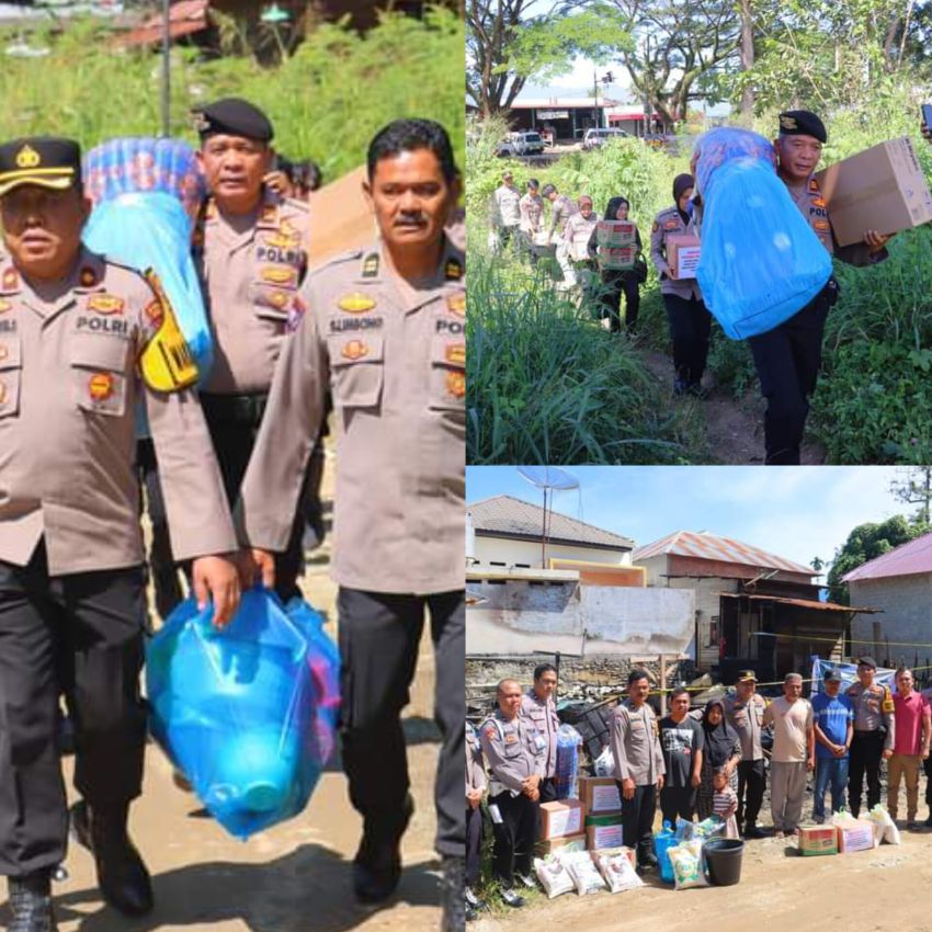 Polres Madina Peduli, Bantu Korban kebakaran di Pagaran Lombang Panyabungan