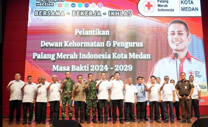PMI Kota Medan Medan Dilantik, Dr H Musa Rajekshah : PMI Medan Terus Berupaya Tingkatkan Pelayanan Kemanusiaan