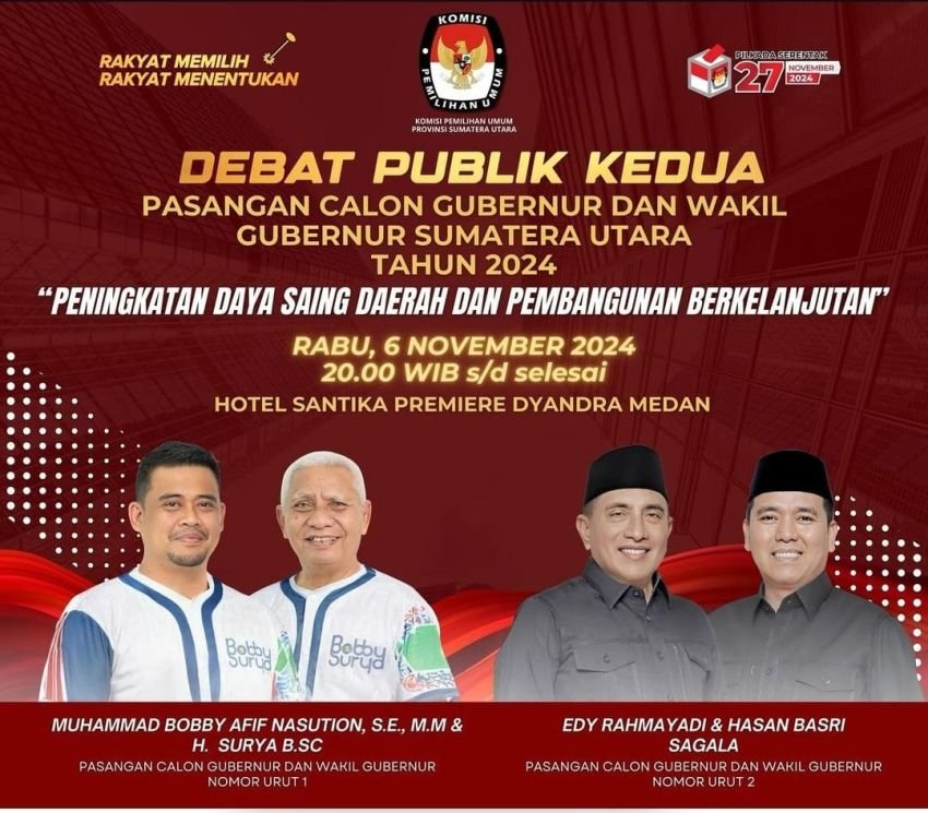 KPU Sumut Gelar Debat Publik Kedua Pada Rabu Malam