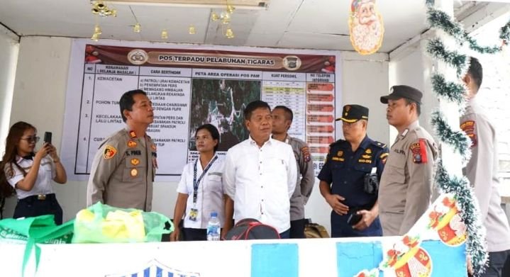 Bupati Simalungun Tinjau Pos Pam Pelabuhan Tigaras, Imbau Masyarakat Jaga Kekondusifan