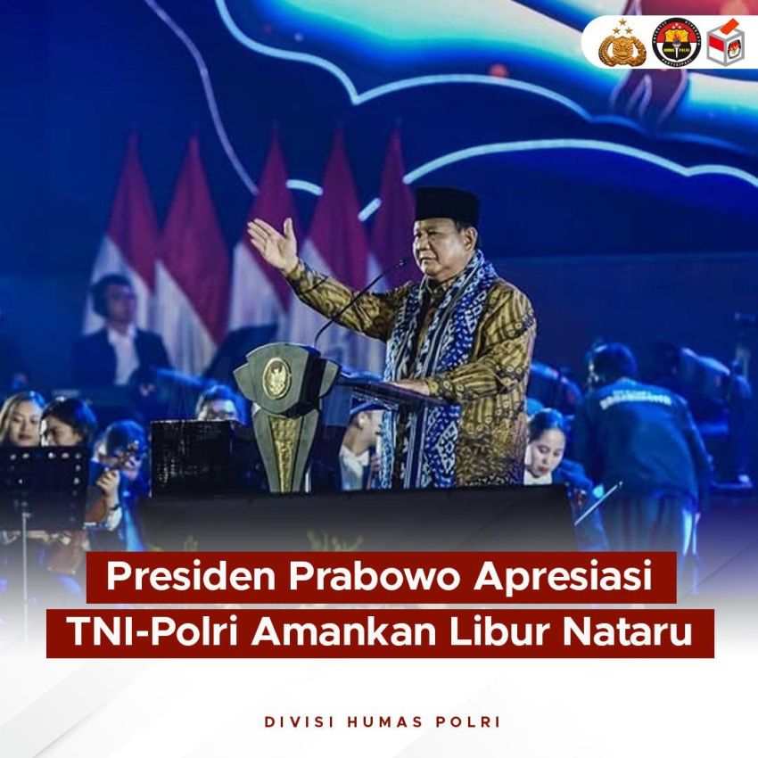 Presiden Prabowo Apresiasi Kerja Keras TNI-Polri dalam Pengamanan Nataru