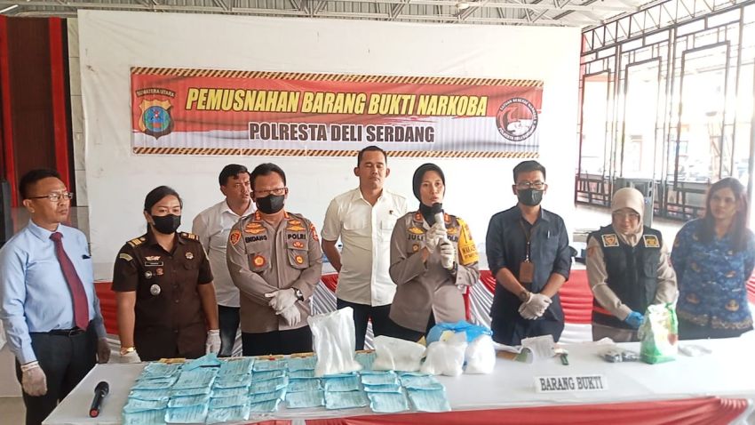 Selamatkan Generasi Bangsa 2000 Jiwa, Polresta Deli Serdang Musnahkan Barang Bukti Narkoba