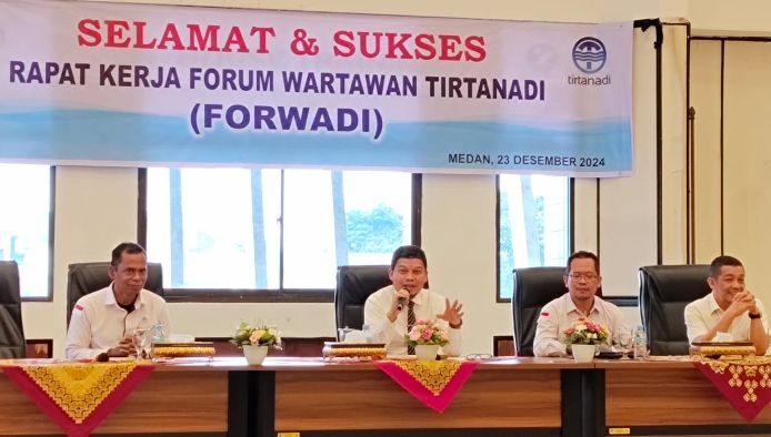 Ewin Putra Buka Raker Forwadi,  Siap Berkolaborasi dengan Wartawan Menjadikan Perumda Tirtanadi Terbaik