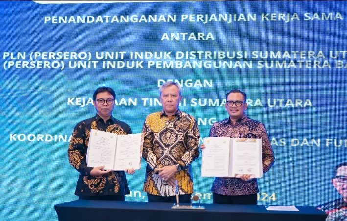 Tingkatkan Koordinasi Tupoksi, PLN UIP SBU dan Kejatisu Tandatangani PKS